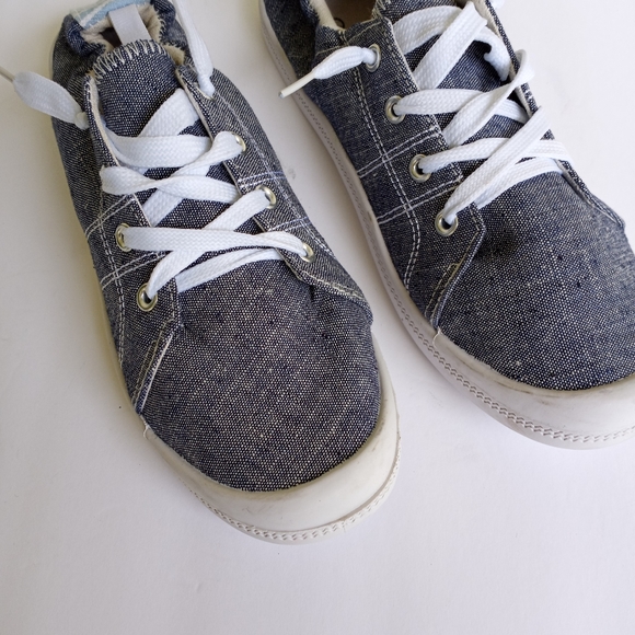 Ashley Blue Shoes - Womens Ashley Blue Canvas Elastic Back Shoes US9